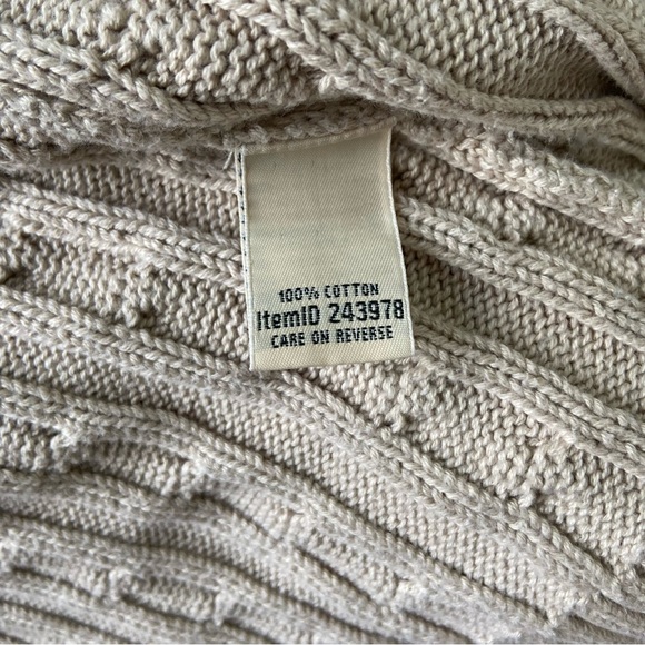 L.L. Bean Full Zip Cable Knit 100% Cotton Long Sleeve Cardigan Sweater Women's M - Picture 11 of 11